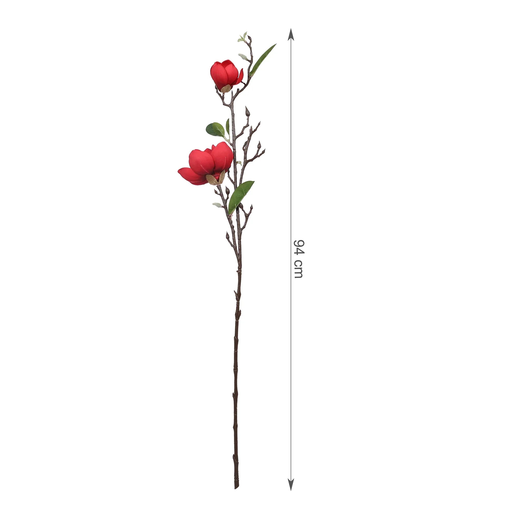 Blume Artificial Flower Magnolia Stem 94cm in Red Colour By Living Essence - HomeTown