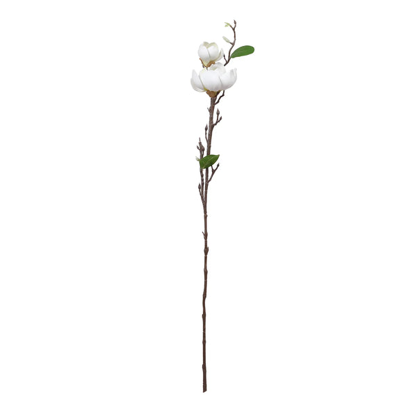 Blume Artificial Flower Magnolia Stem 94cm in White Colour By Living Essence dimensions
