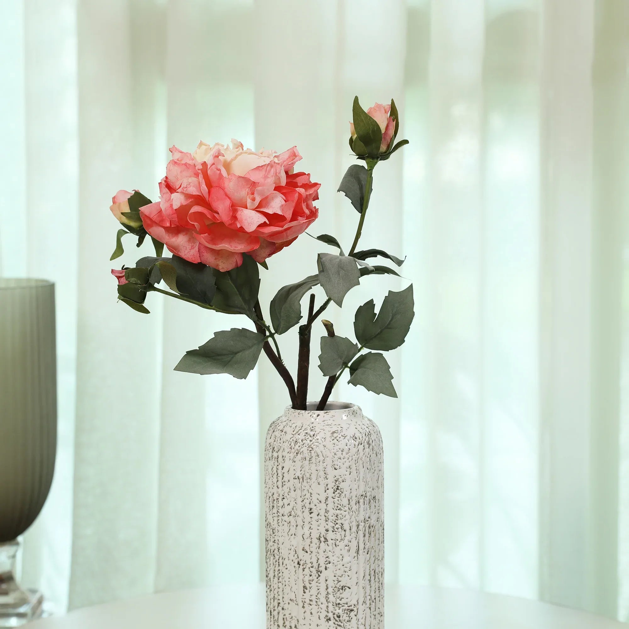 Blume Artificial Flower Rose Stem 58cm in Pink Colour By Living Essence - HomeTown