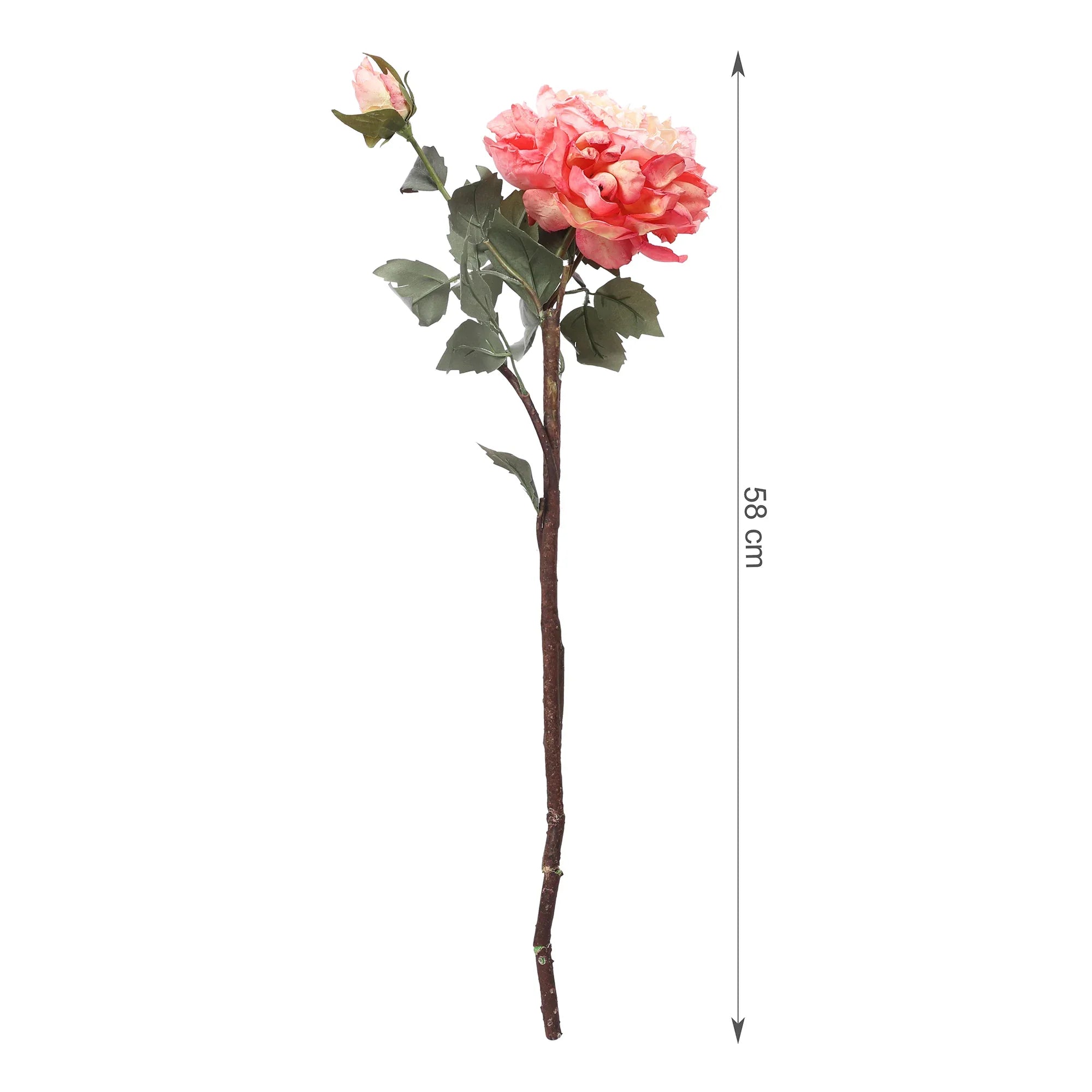 Blume Artificial Flower Rose Stem 58cm in Pink Colour By Living Essence - HomeTown