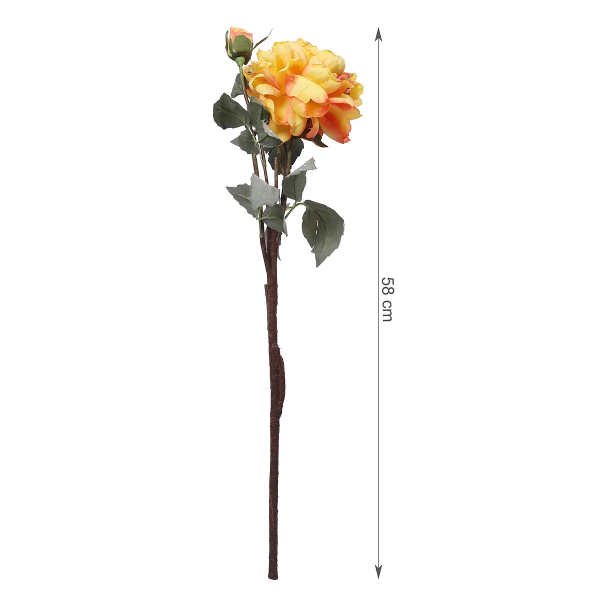 Blume Artificial Flower Rose Stem 58cm in Yellow Colour By Living Essence - HomeTown