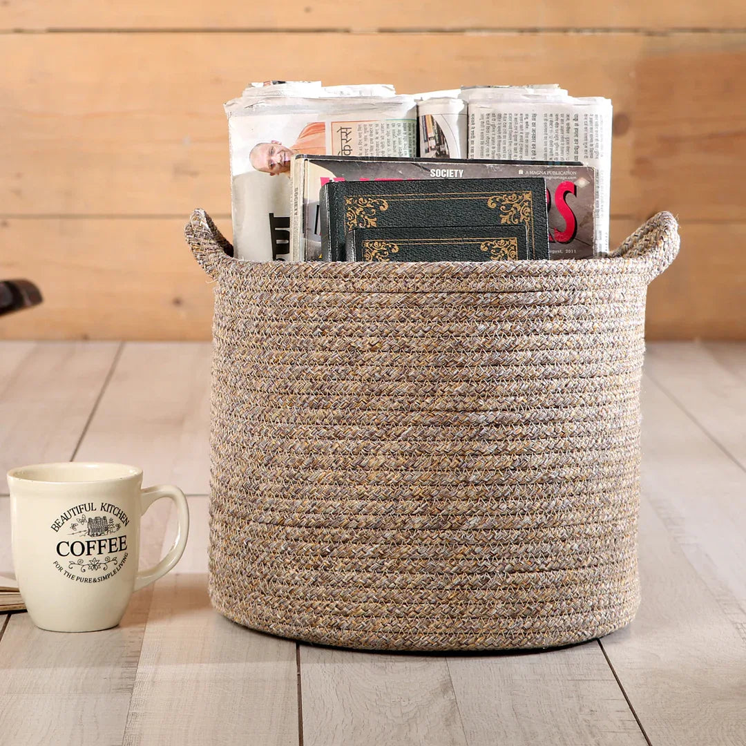 Kenso Polypropylene Organizer Bin Medium in Beige Colour by Living Essence - HomeTown