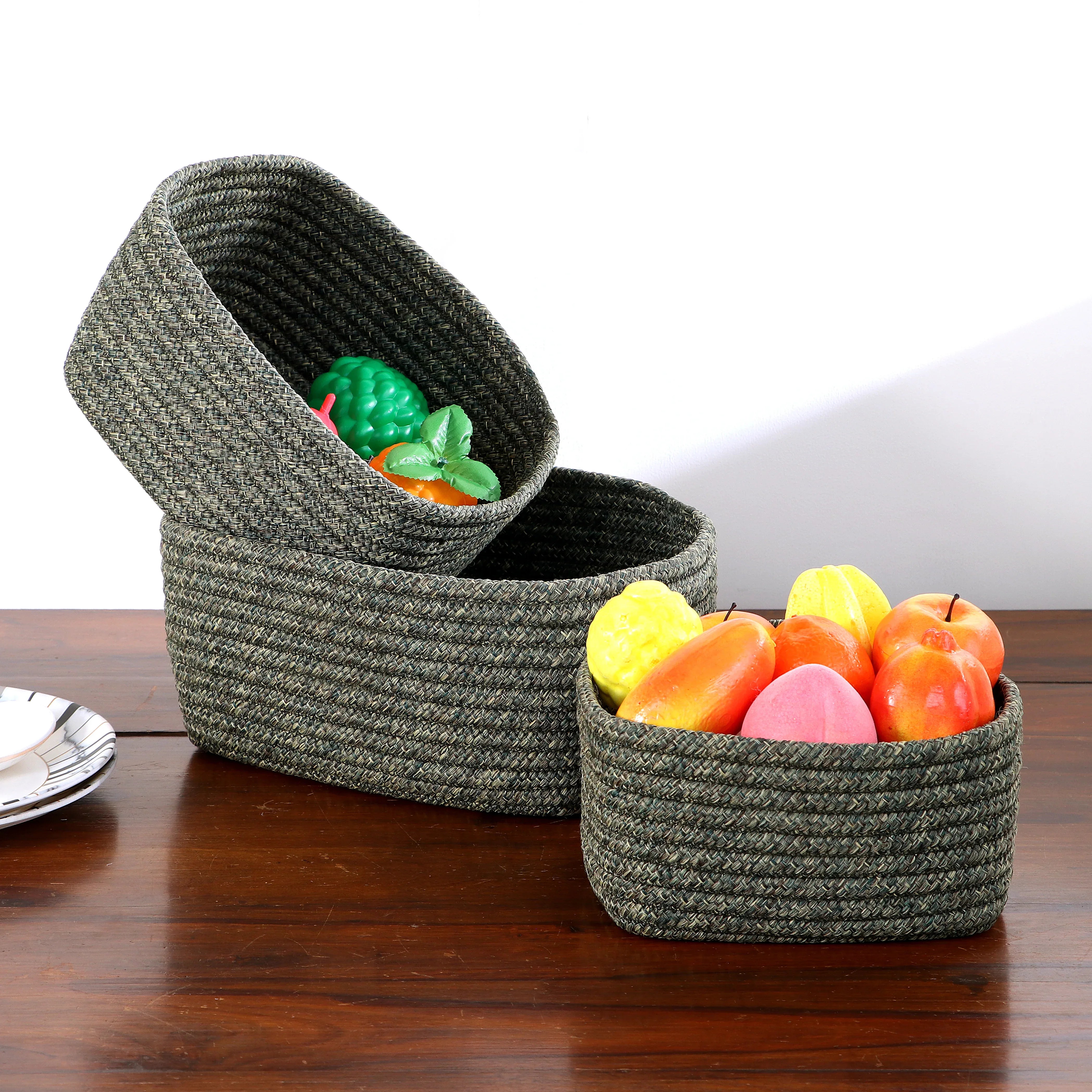 Seiso Polypropylene Organizer Basket Large in Green Colour by Living Essence - HomeTown