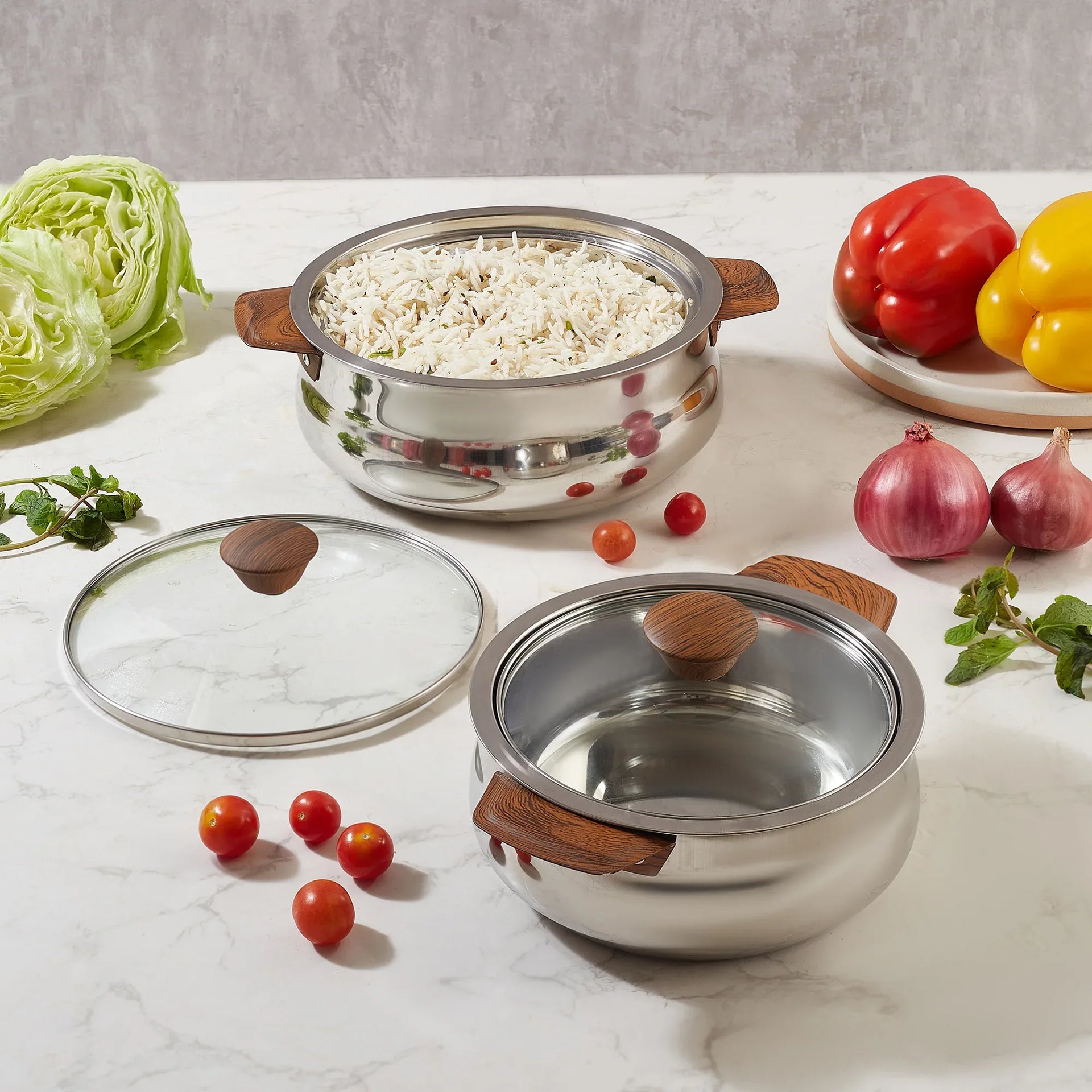 Sapphire Stainless Steel Meal Serve Casserole Combo Set of in