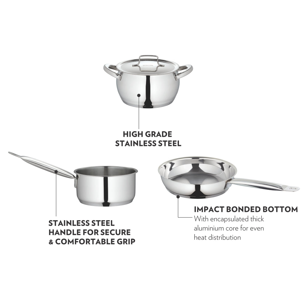 Bosoril Stainless Steel Frypan 2.2 Litre