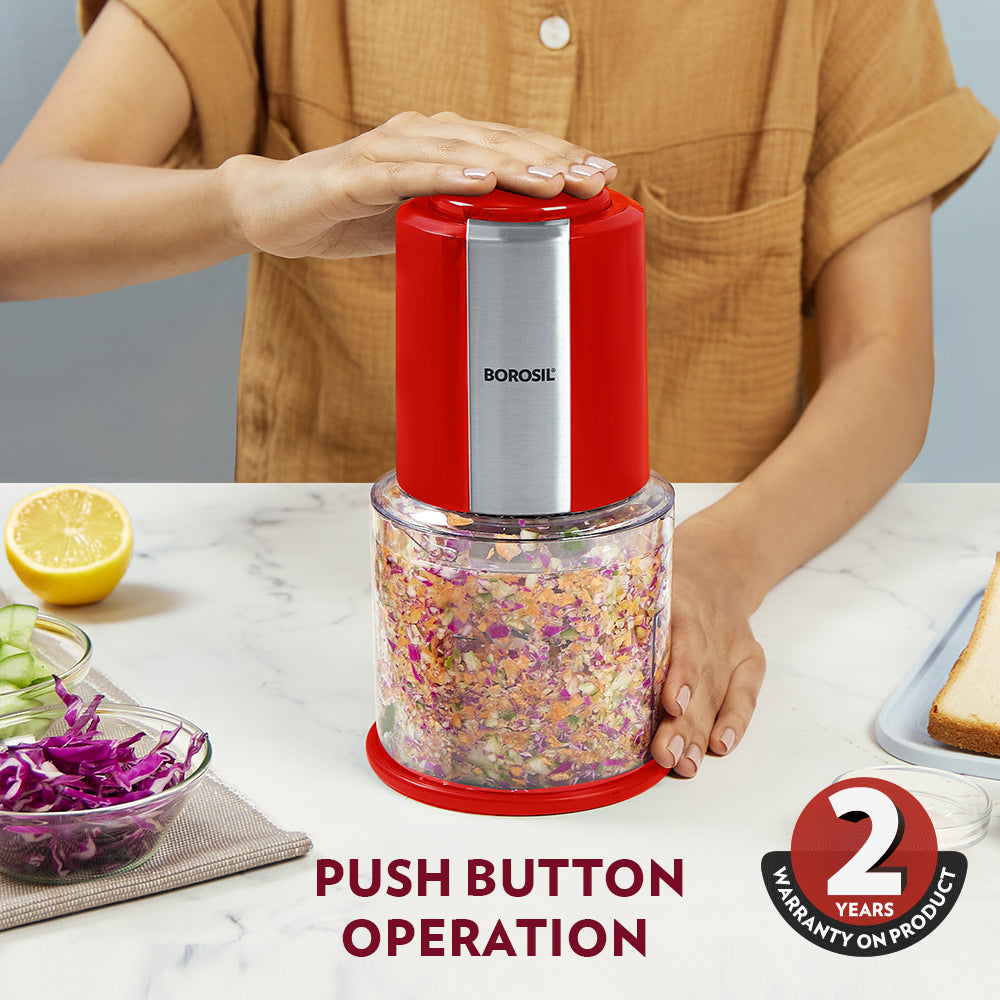 BOROSIL CHEFDELITE 300 WATT CHOPPER RED