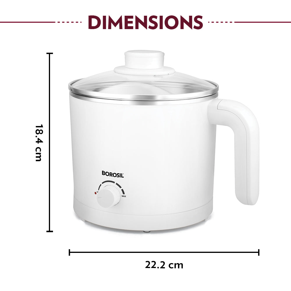 BOROSIL COOLTOUCH MULTI KETTLE 650 WATT 1.2 LITRE