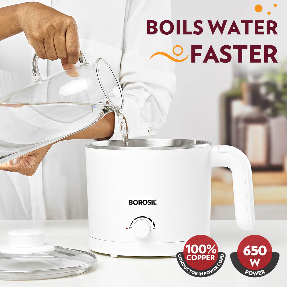 Borosil Cooltouch Multi Kettle 650 Watt 1.2 Litre