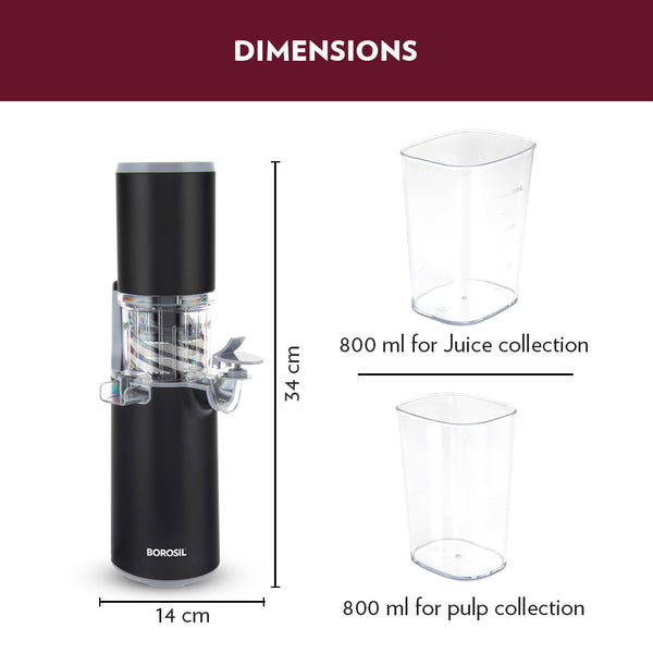 Borosil Cold Press Juicer dimensions