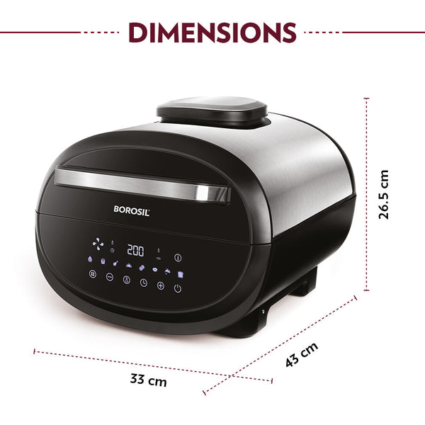 Borosil Air Fryer 6.1 Litre dimensions