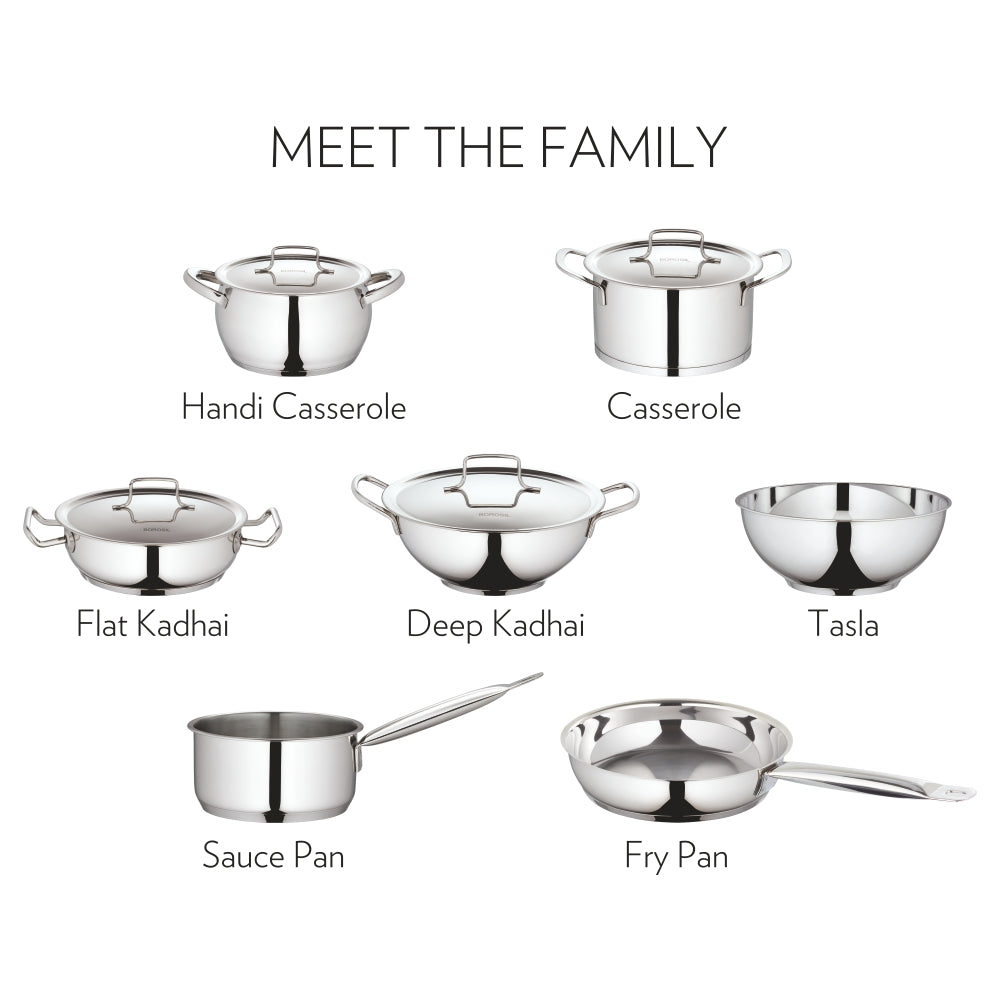 BOROSIL STAINLESS STEEL HANDI CASSEROLE 16CM 1.6LITRE