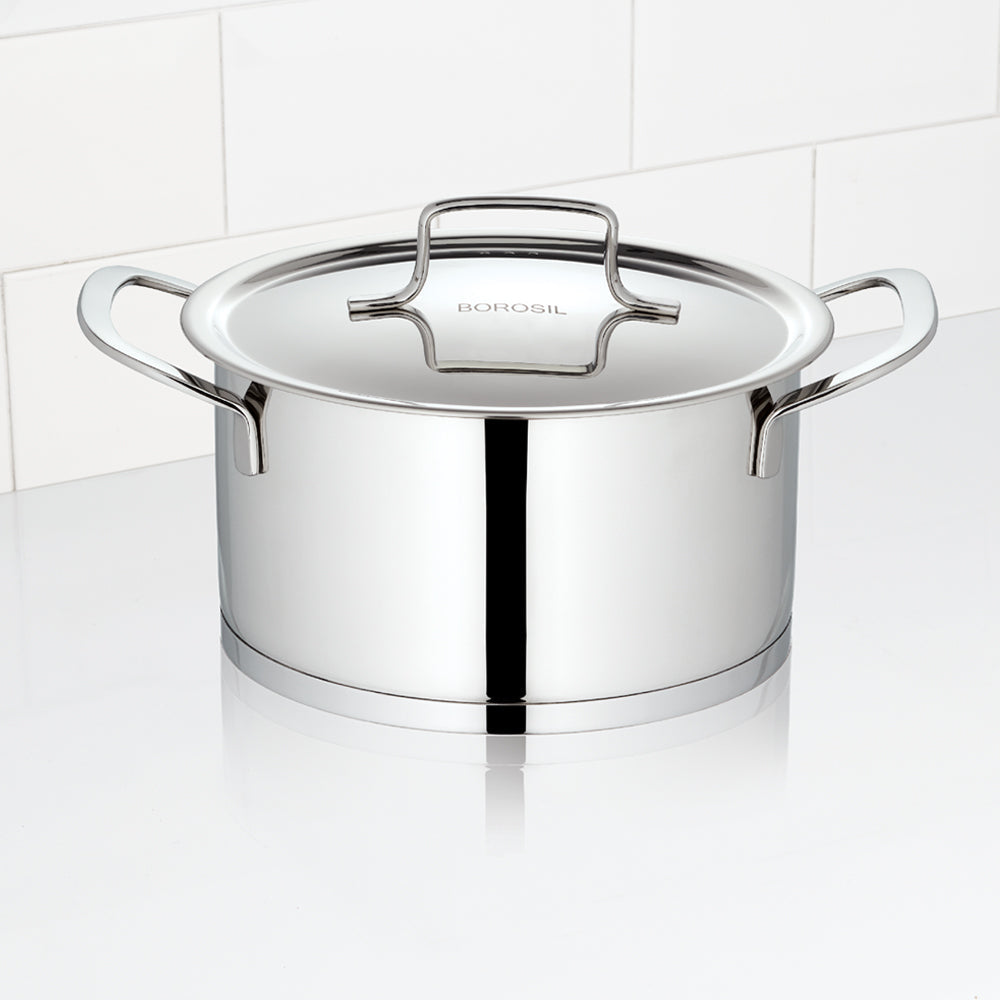 BOROSIL STAINLESS STEEL HANDI CASSEROLE 16CM 1.6LITRE