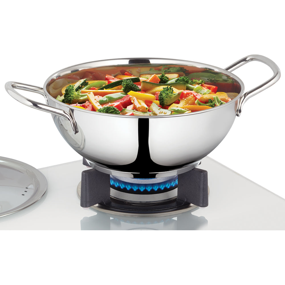 BOROSIL STAINLESS STEEL  DEEP KADHAI WITH LID 22CM 2.3 LITRE