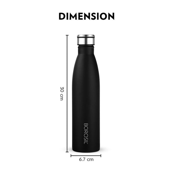 Borosil Hydra Bottle 900ml dimensions