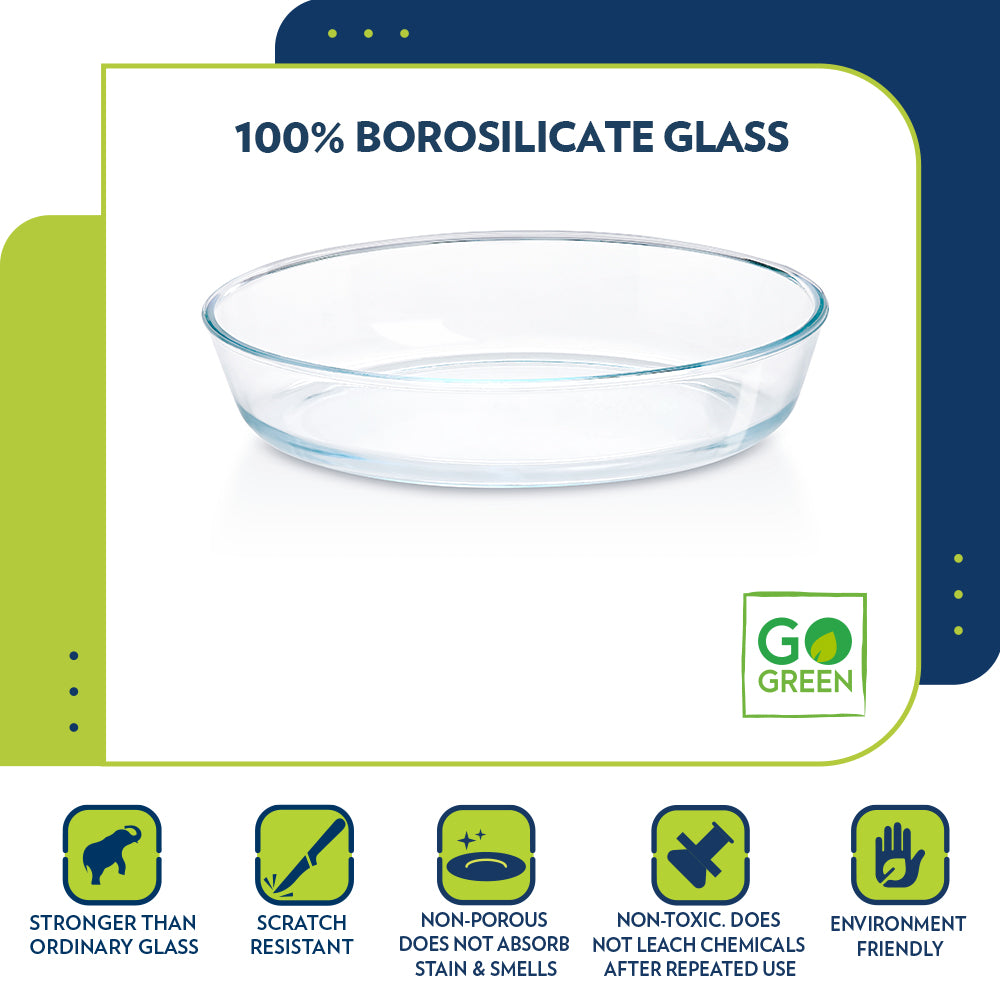 BOROSIL OVAL GLASS BAKING DISH 2.2 LITRE