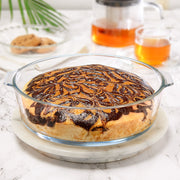 BOROSIL GLASS ROUND BAKING DISH WITH HANDLE  1.2 LITRE