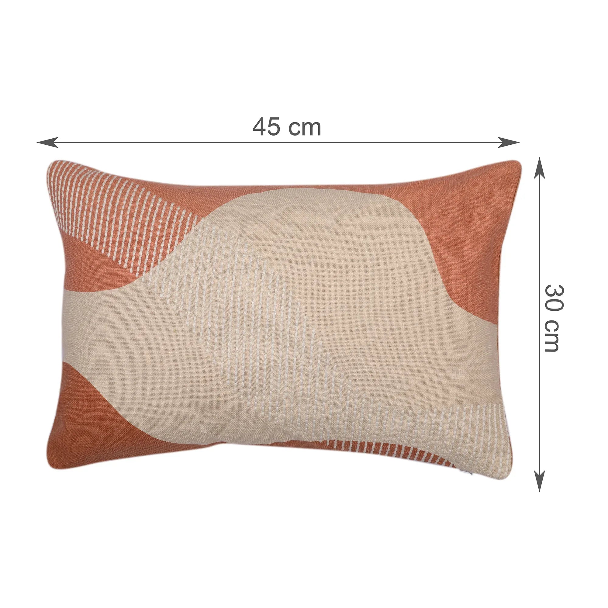 Modern Chic Cushion Cover Rust/Off White, 30X45cm - HomeTown
