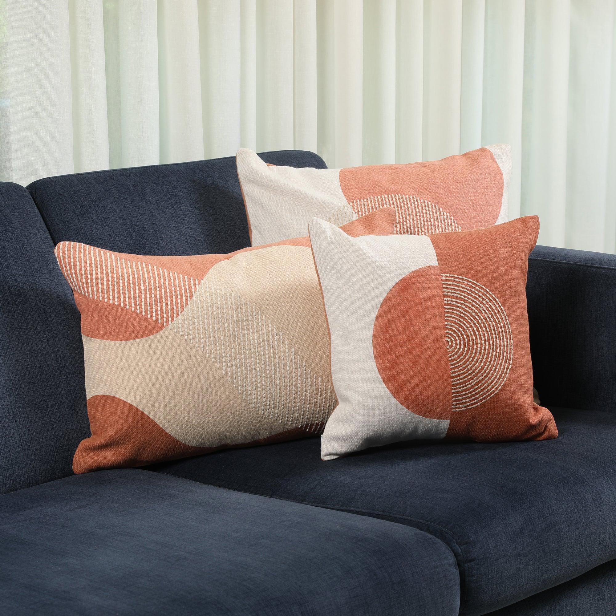 Modern Chic Cushion Cover Rust/Off White, 30X30cm - HomeTown