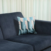 Plush Elegance Art Deco Cushion Cover Blue, 30X30cm - HomeTown