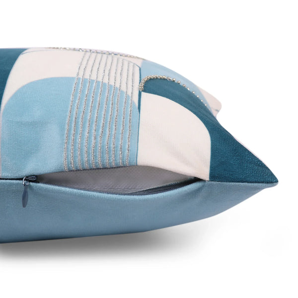 Plush Elegance Art Deco Cushion Cover Blue, 30X45cm dimensions