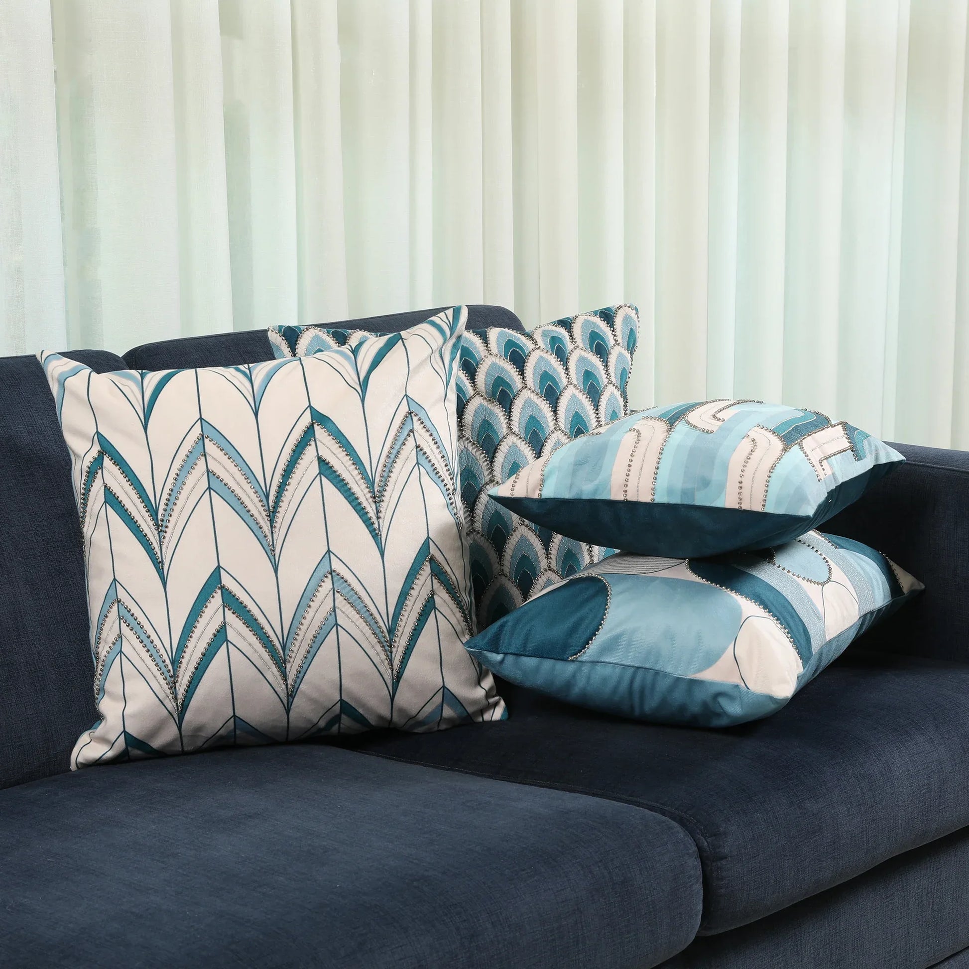 Blue Cushion Covers With Sofa Buy Tianfry Sofa Cushion Covers Set