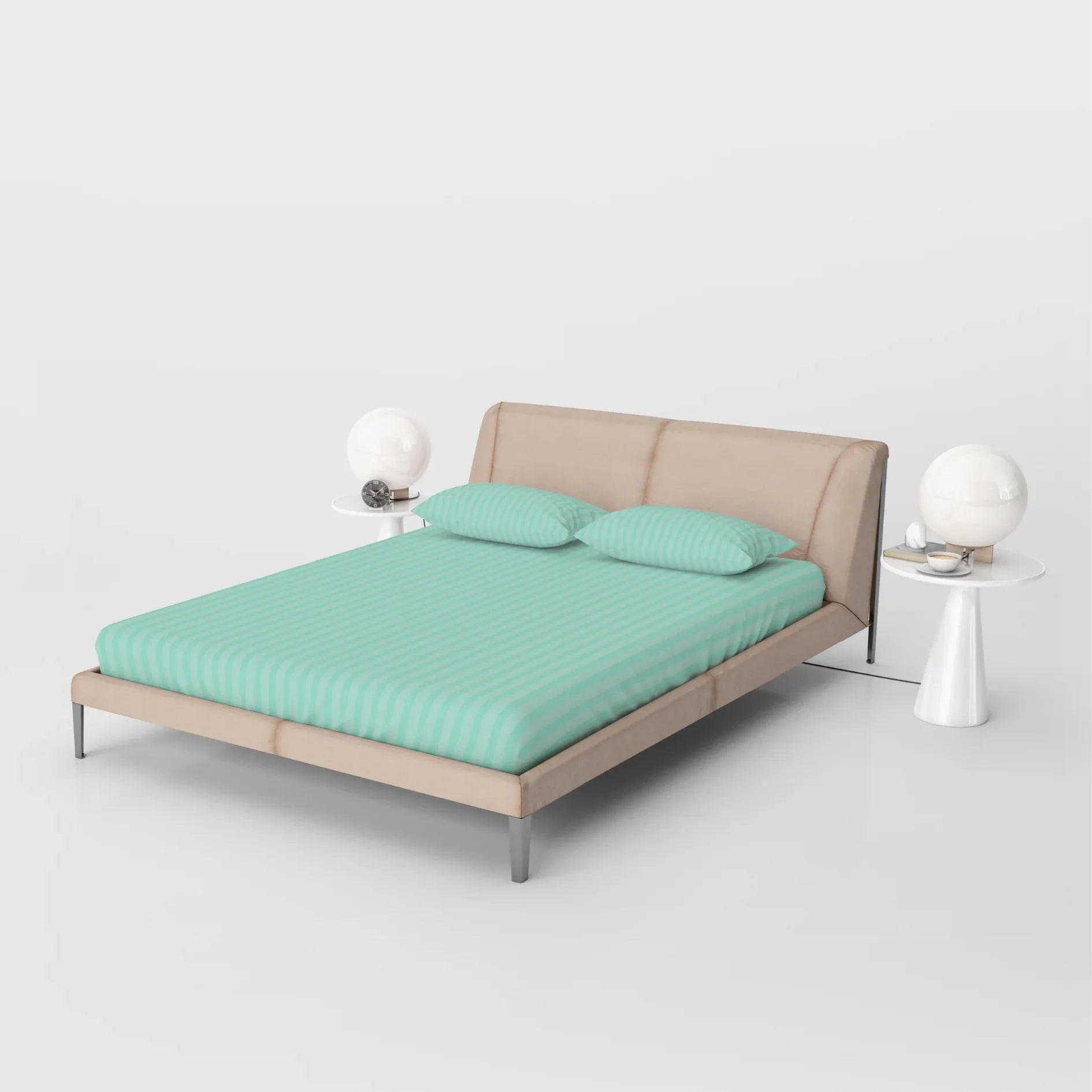 Comfy Beds Double Fitted Sheet Cool Mint,152x198cm - HomeTown