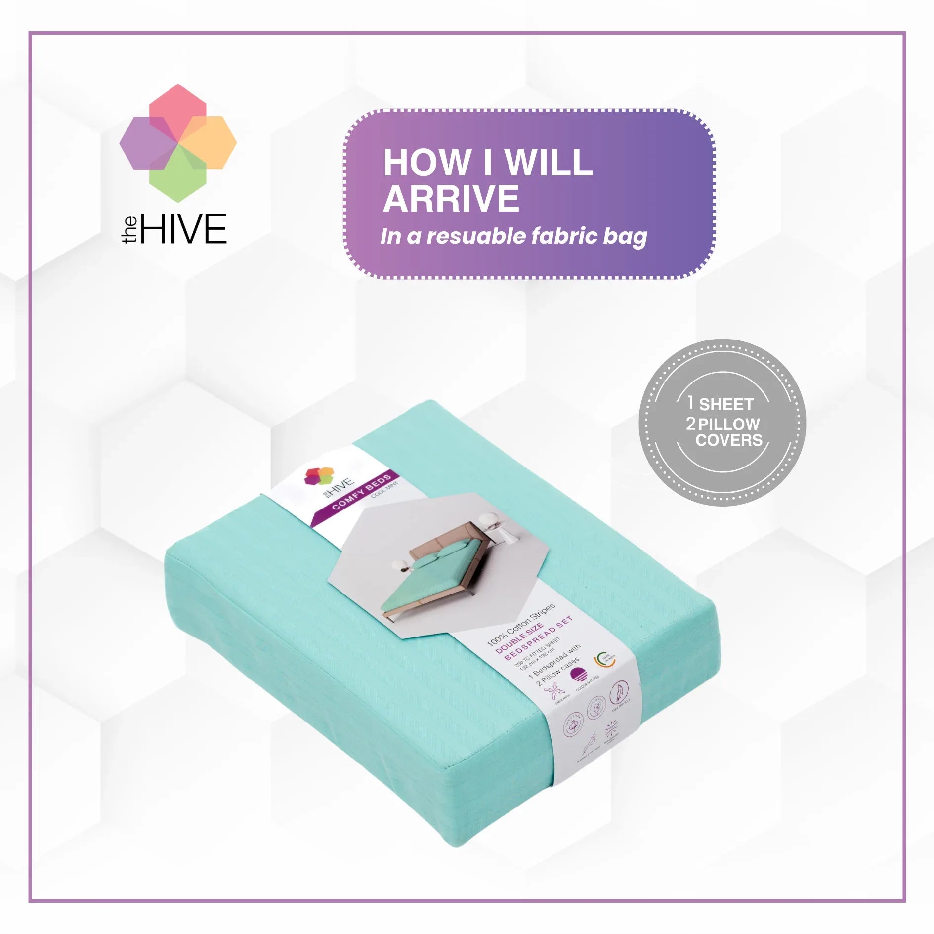 Comfy Beds Double Fitted Sheet Cool Mint,152x198cm - HomeTown