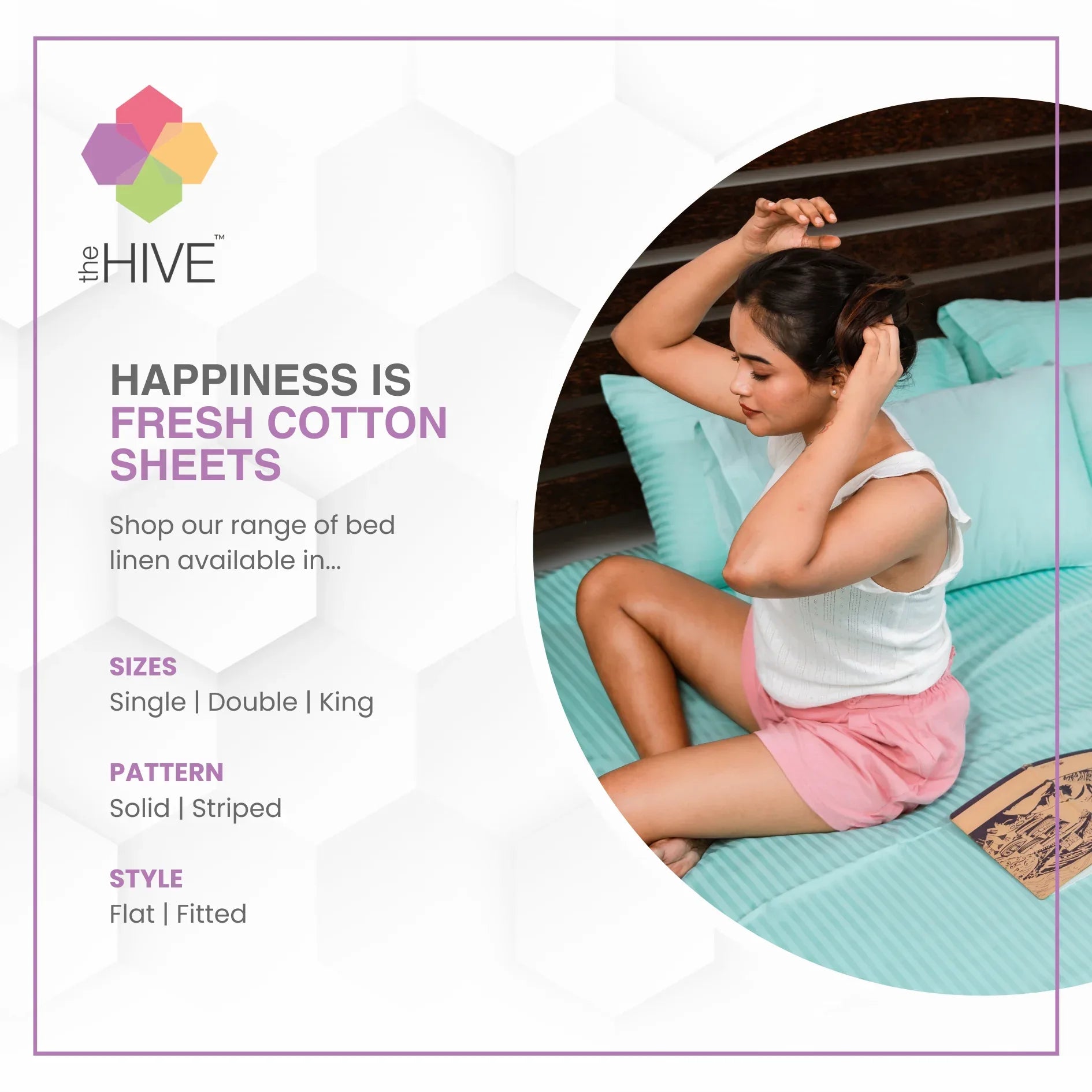 Comfy Beds King Flat Sheet Cool Mint,255x255cm - HomeTown