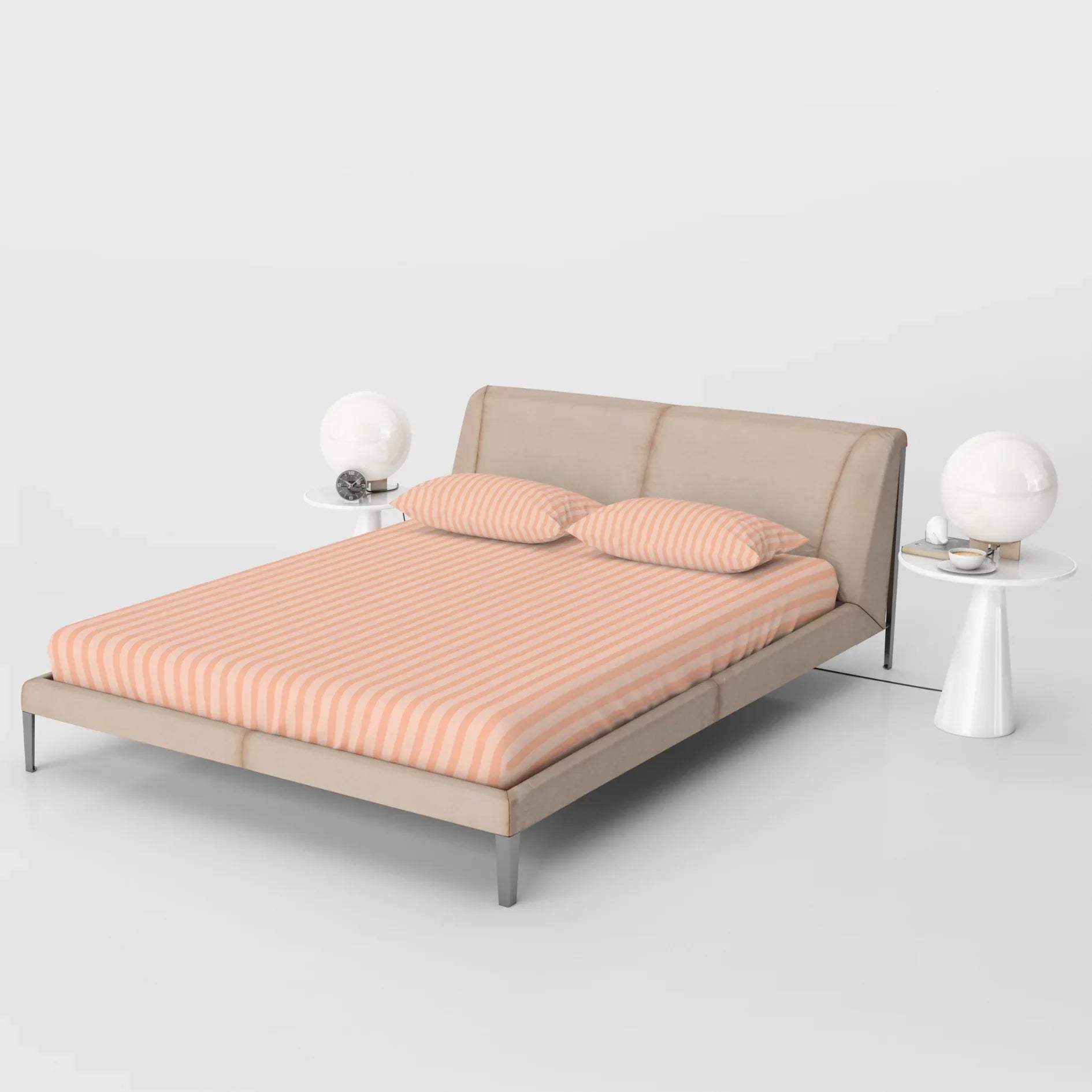 Comfy Beds Double Fitted Sheet Coral,152x198cm - HomeTown