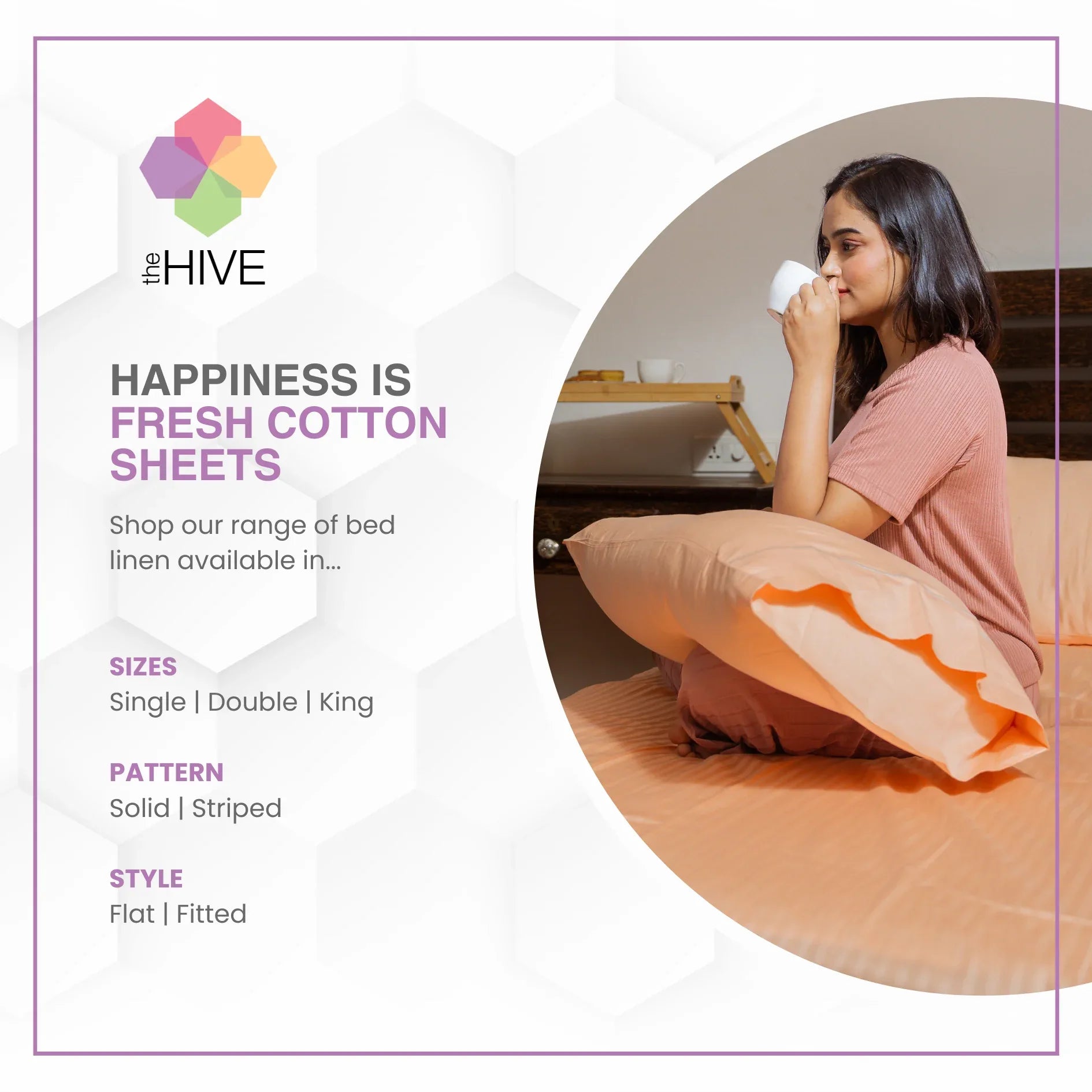 Comfy Beds Double Fitted Sheet Coral,152x198cm - HomeTown