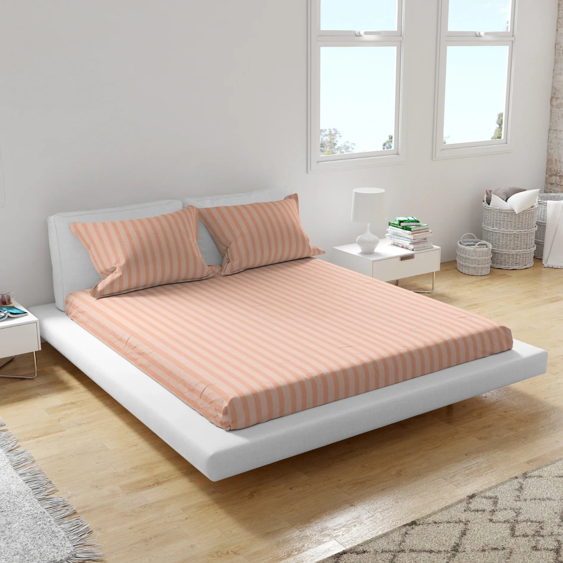 Comfy Beds King Flat Sheet Coral,255x255cm - HomeTown