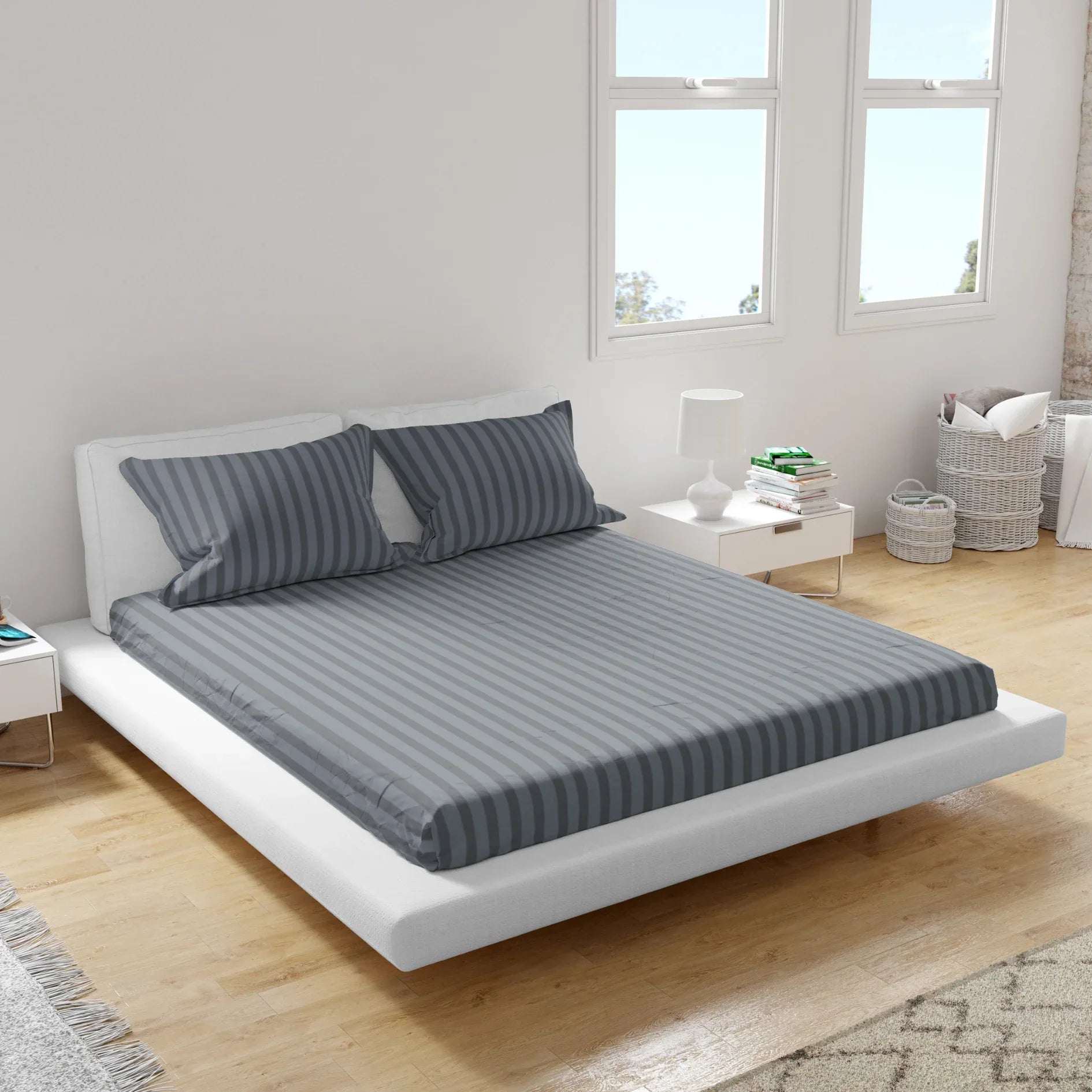 Comfy Beds King Flat Sheet Stone Grey,255x255cm - HomeTown