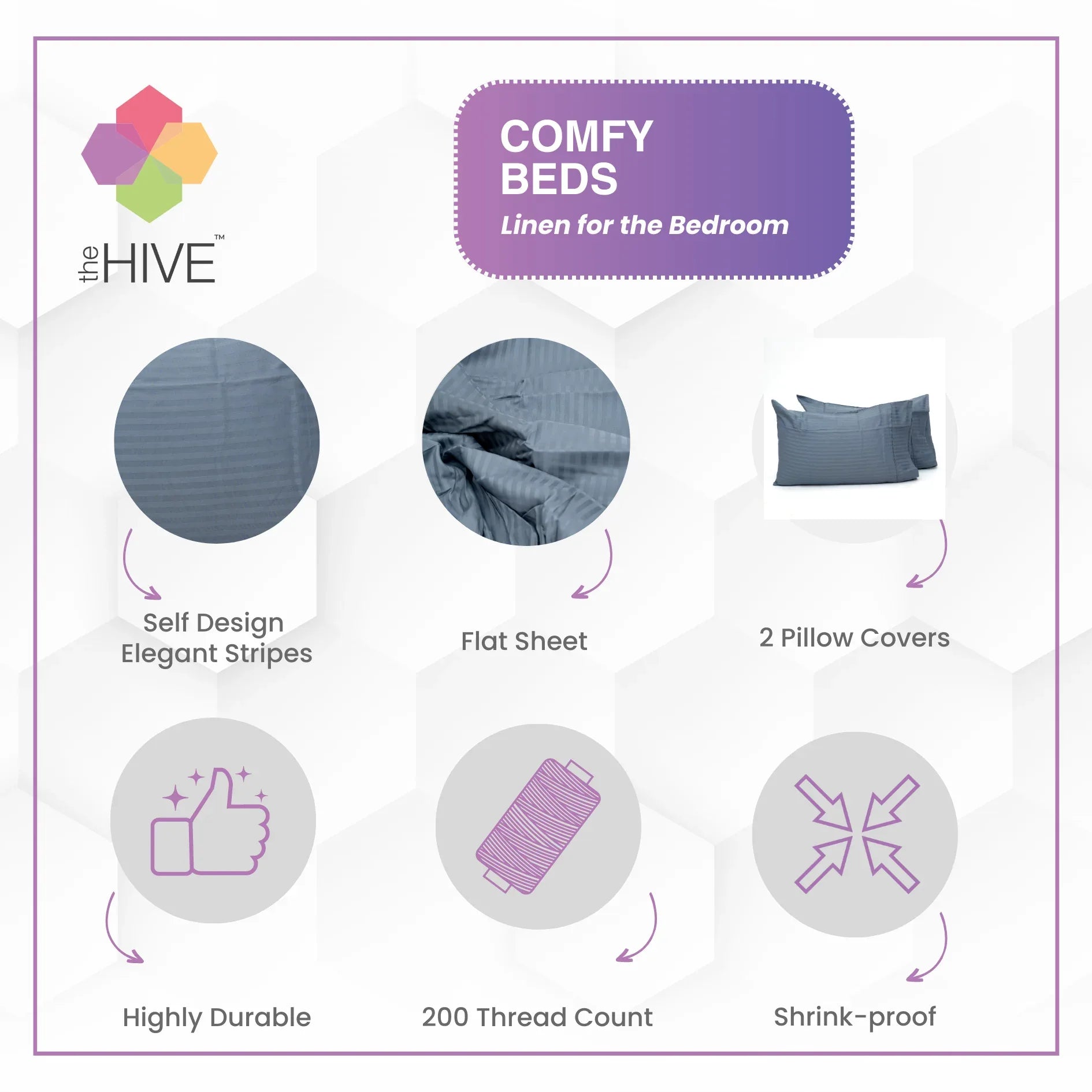Comfy Beds King Flat Sheet Stone Grey,255x255cm - HomeTown