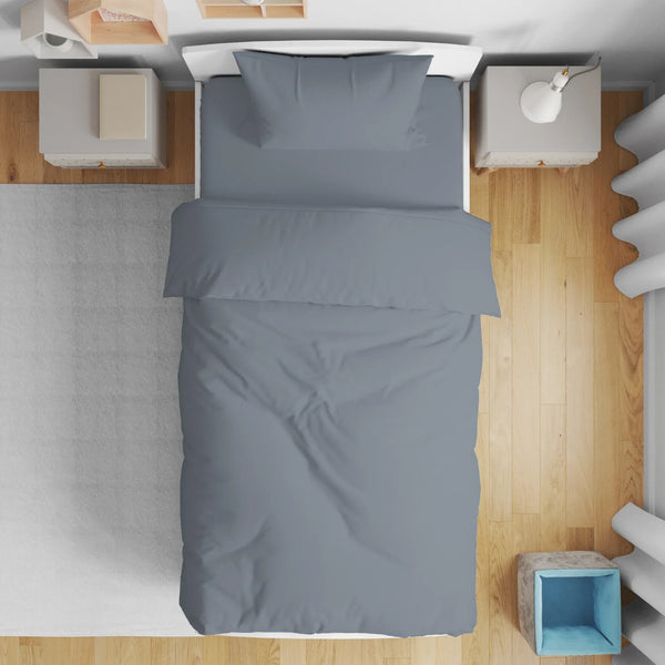 Comfy Beds Single Flat Sheet Stone Grey,150x225cm dimensions