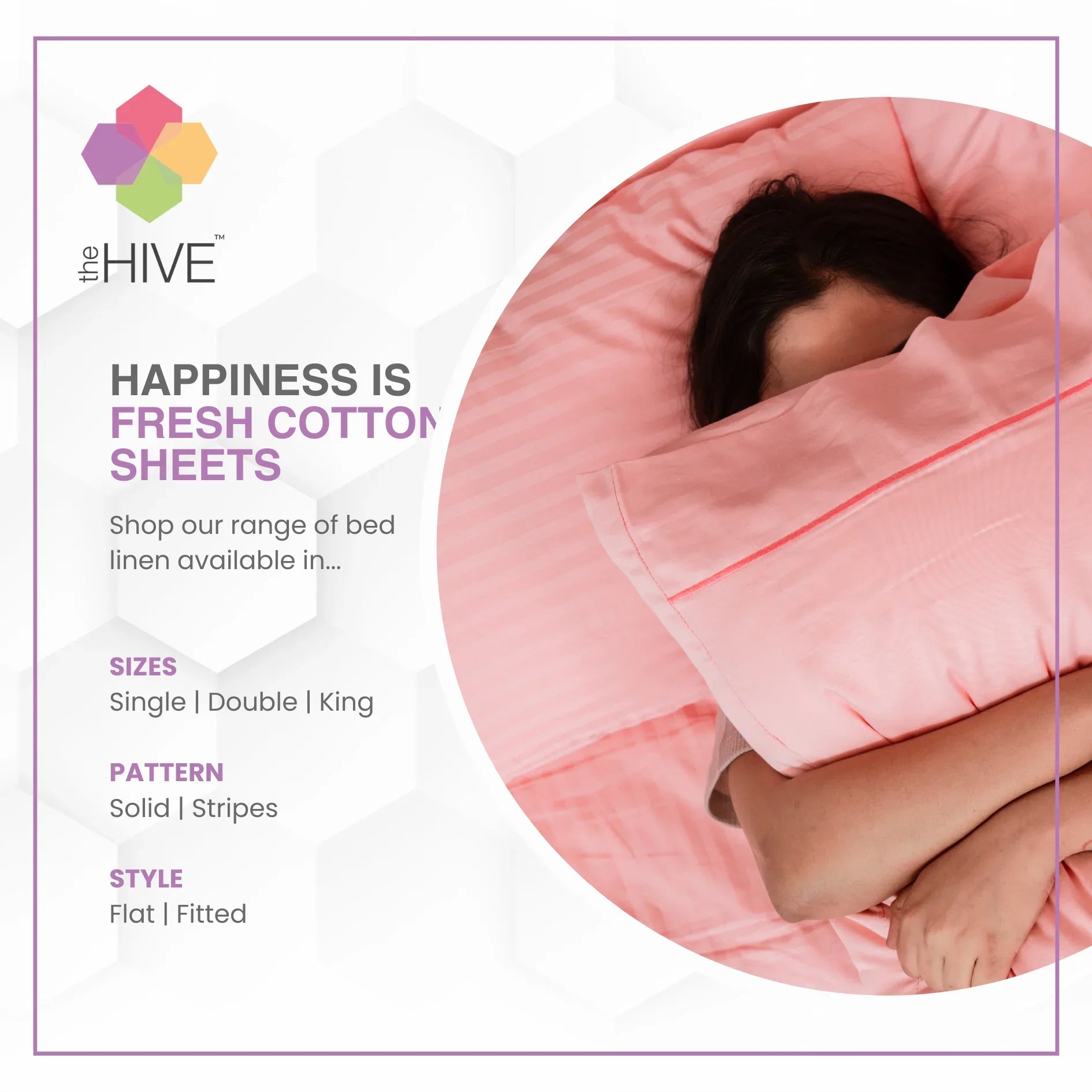 Comfy Beds Set of 2 Pillow Covers Pastel Pink, 45x70cm - HomeTown