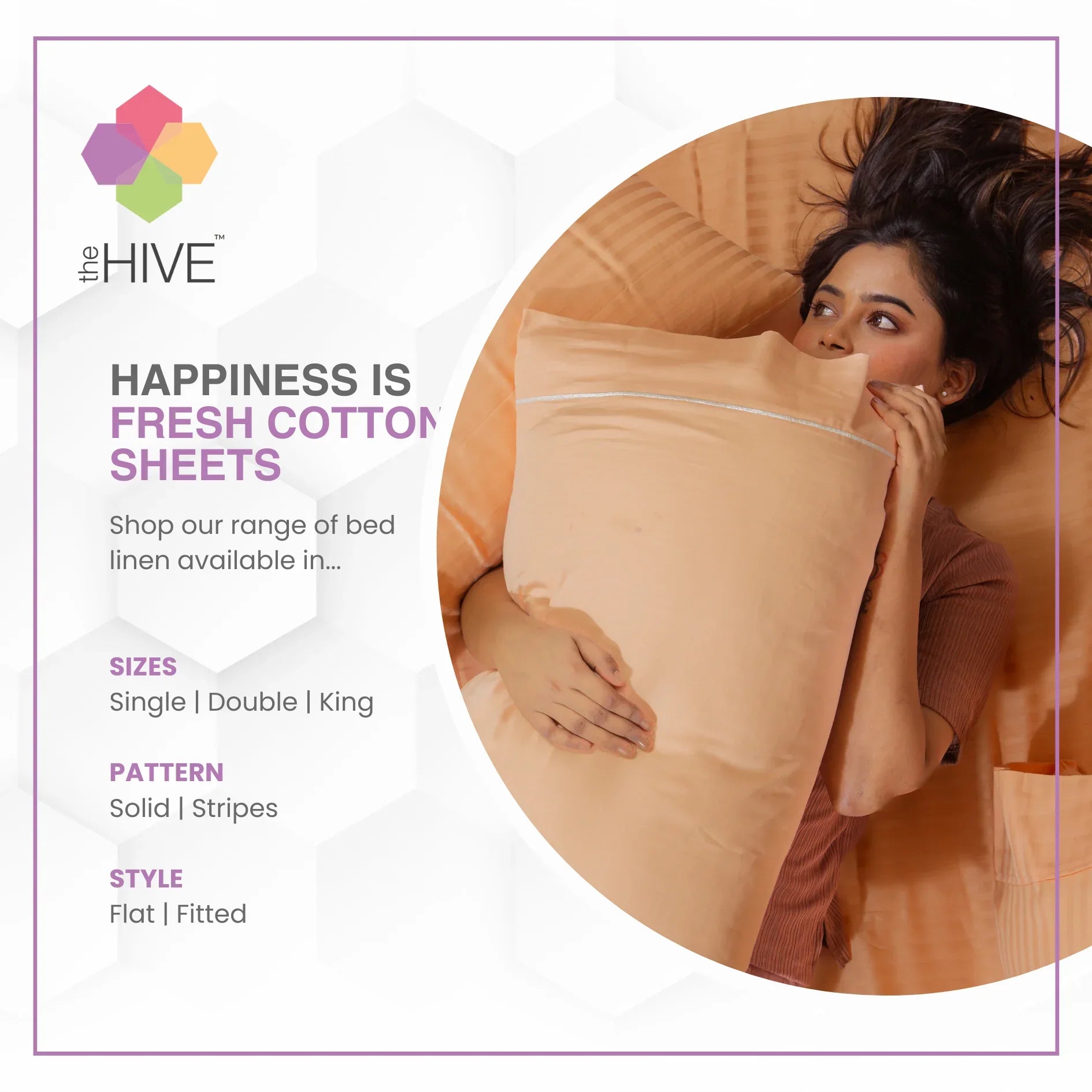 Comfy Beds Set of 2 Pillow Covers Peaches, 45x70cm - HomeTown