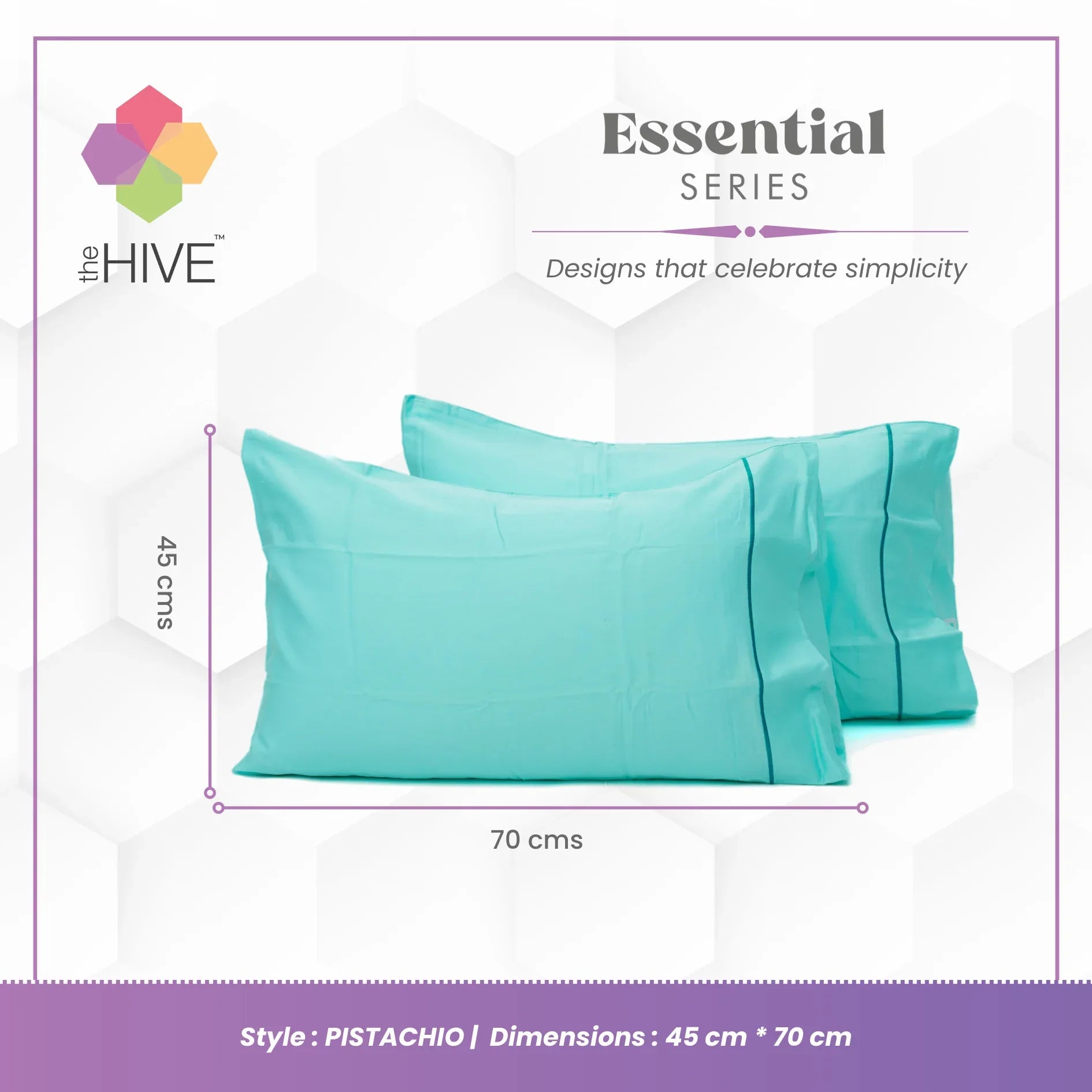 Comfy Beds Set of 2 Pillow Covers Pistachio, 45x70cm - HomeTown