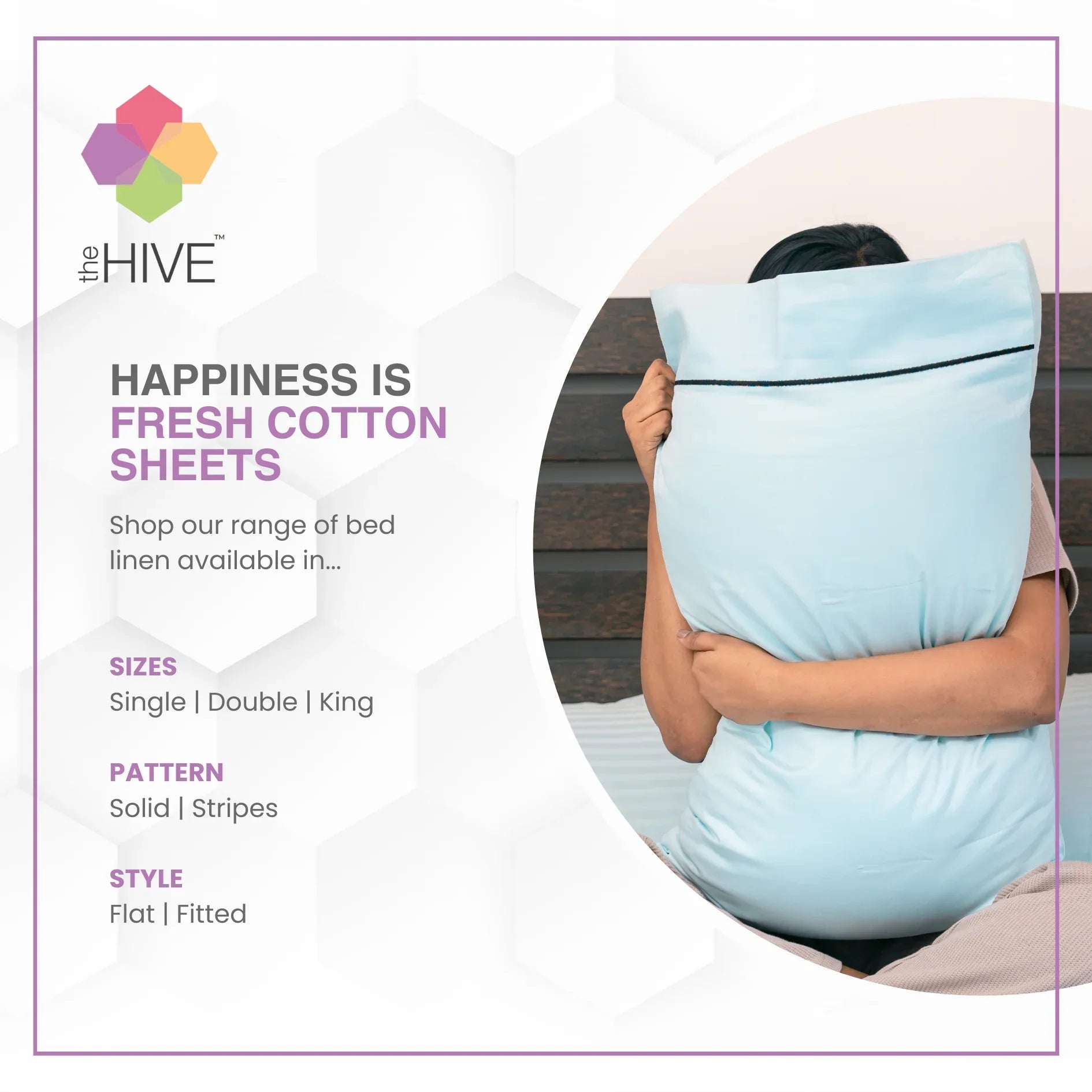 Comfy Beds Set of 2 Pillow Covers Cool Blue, 45x70cm - HomeTown