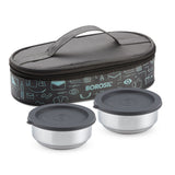 Borosil Stainlesss Steel Insulated Lunch Box 2*180ml