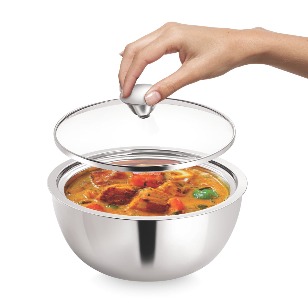 Borosil Stainless Steel Curry Server 1500ml