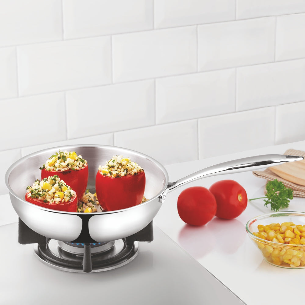BOROSIL STAINLESS STEEL TRIPLY FRYPAN 22CM 1.75LTR