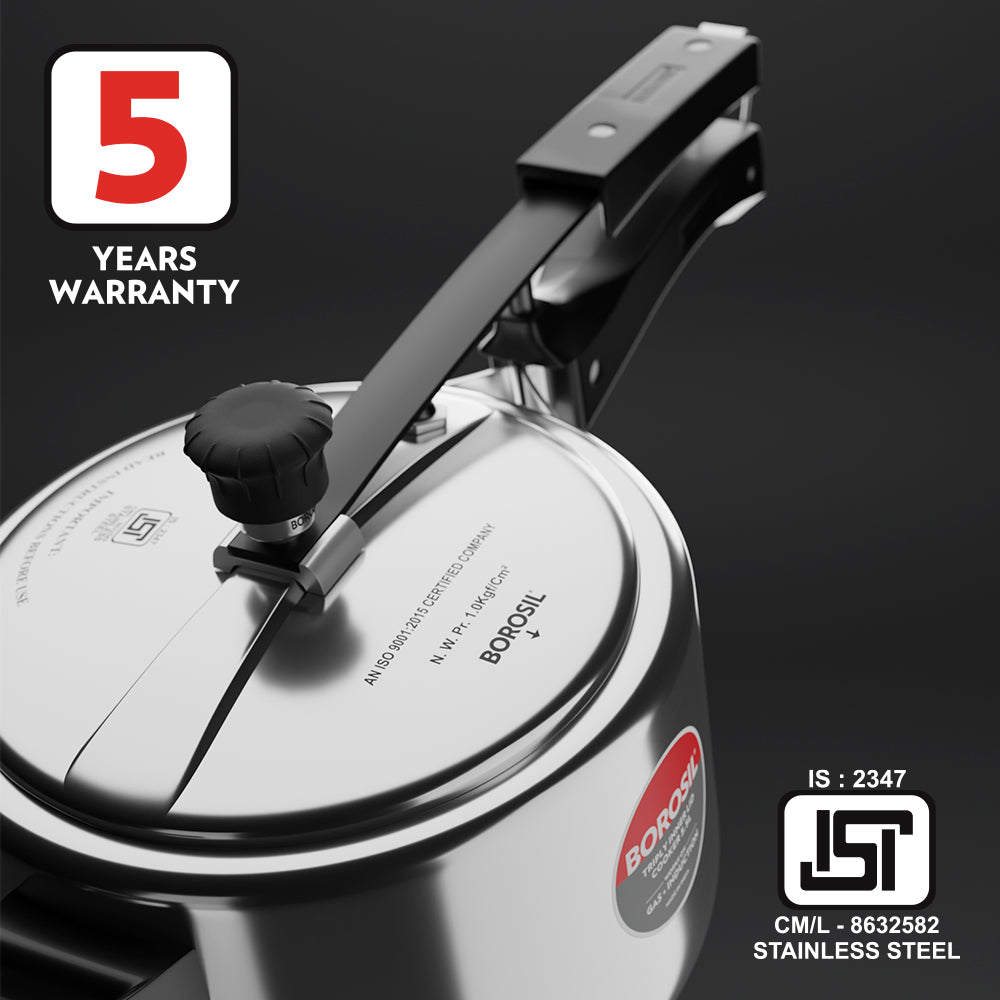 BOROSIL STAINLESS STEEL TRIPLY INNER LID COOKER 3.5LT