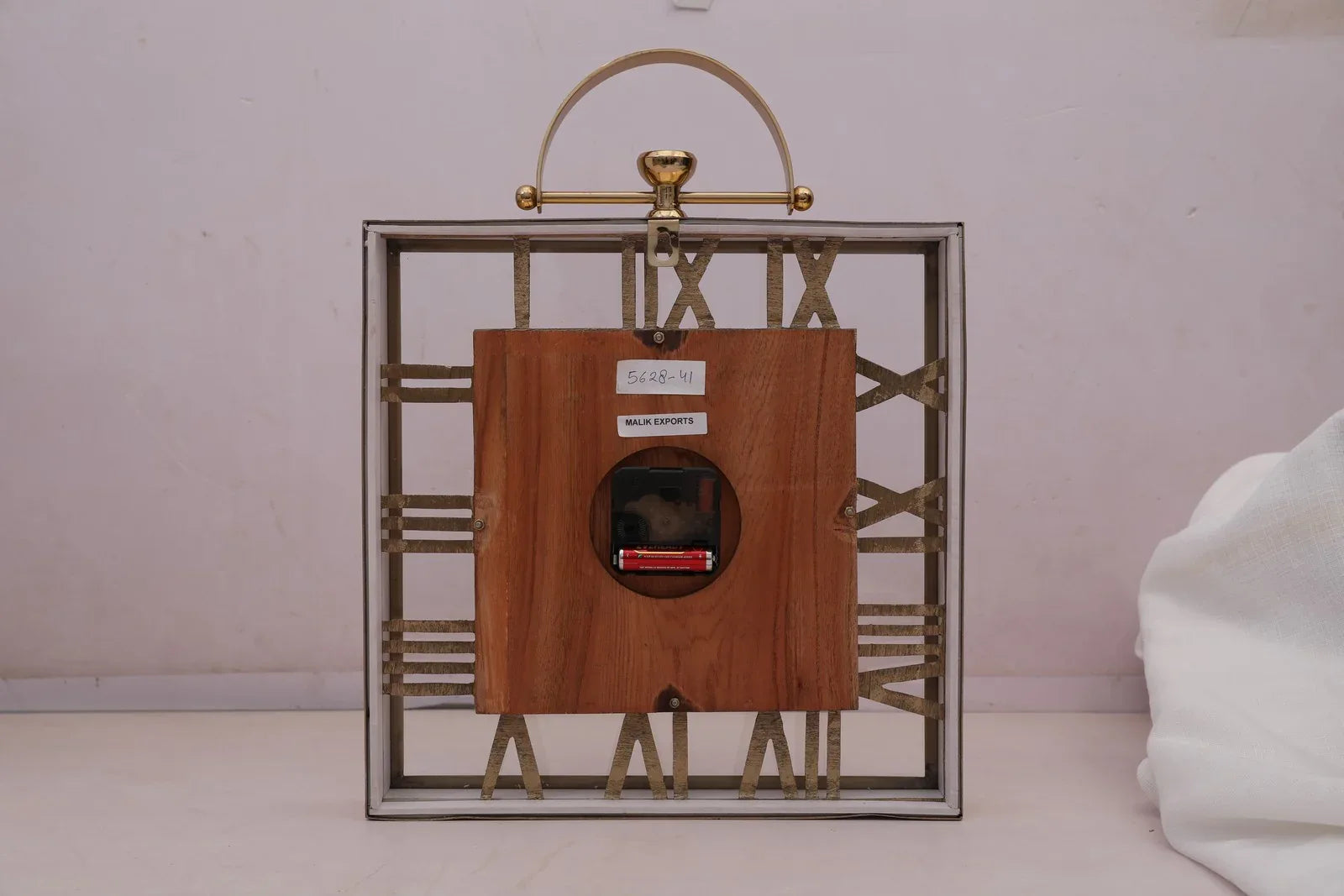 Bello Classic Square Wall Clock 33cm in Brown Silver Colour - HomeTown