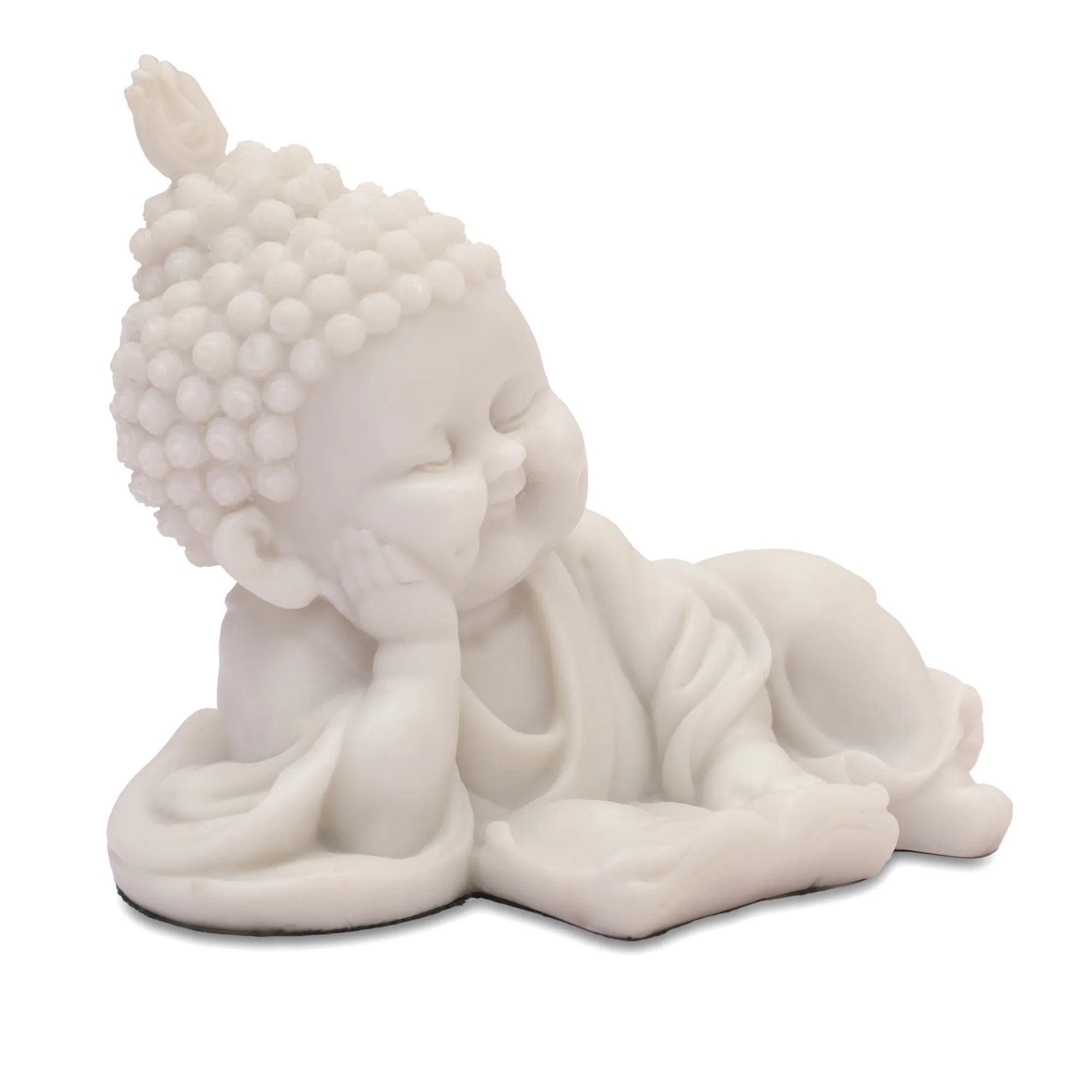 NAQSH READING MONK, POLYRESIN HAND FINISHED FIGURINE WHITE BY LIVNG ESSENCE - HomeTown