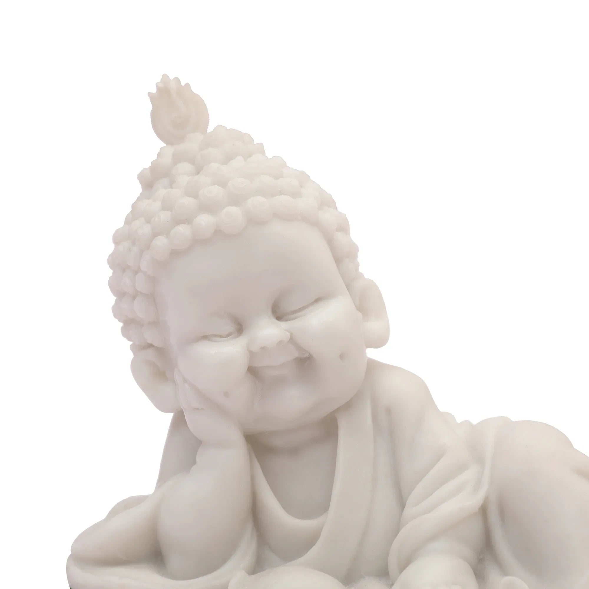 NAQSH READING MONK, POLYRESIN HAND FINISHED FIGURINE WHITE BY LIVNG ESSENCE - HomeTown