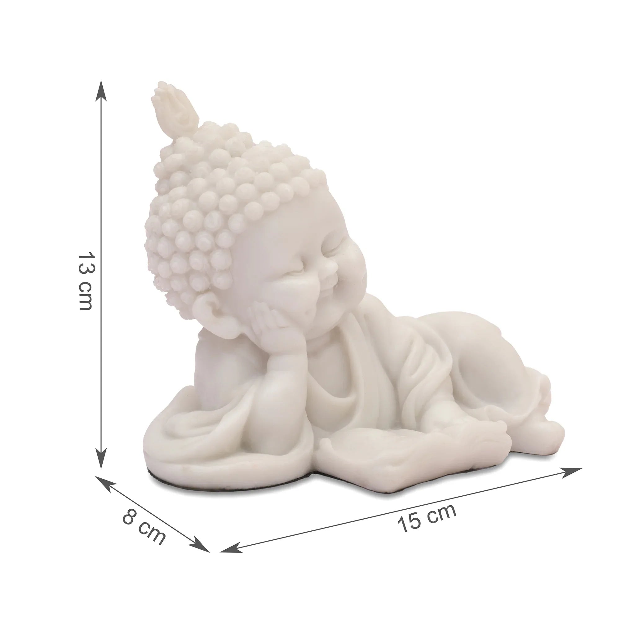 NAQSH READING MONK, POLYRESIN HAND FINISHED FIGURINE WHITE BY LIVNG ESSENCE - HomeTown