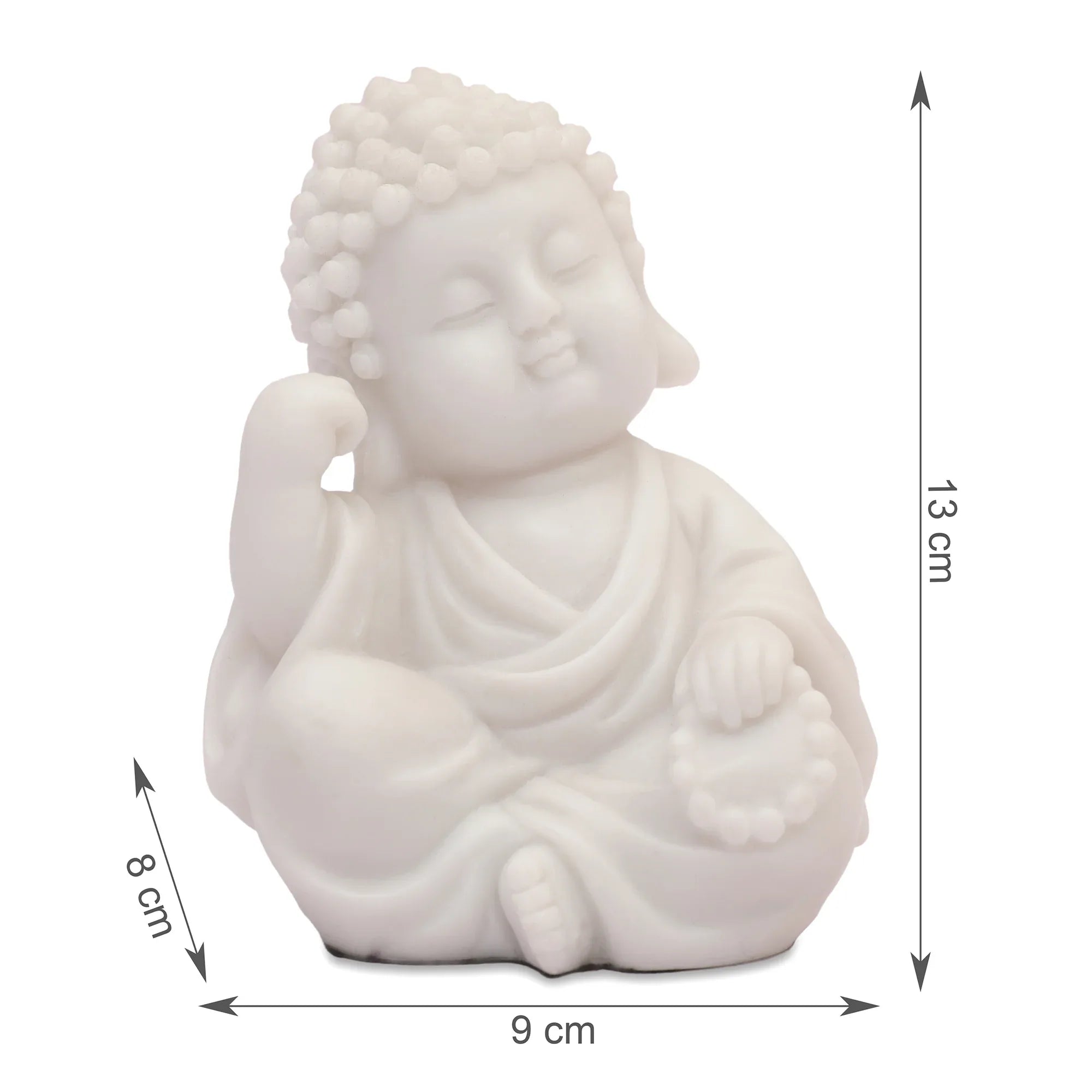 NAQSH SET OF 3PIECE MONK, POLYRESIN HAND FINISHED FIGURINE WHITE BY LIVNG ESSENCE - HomeTown