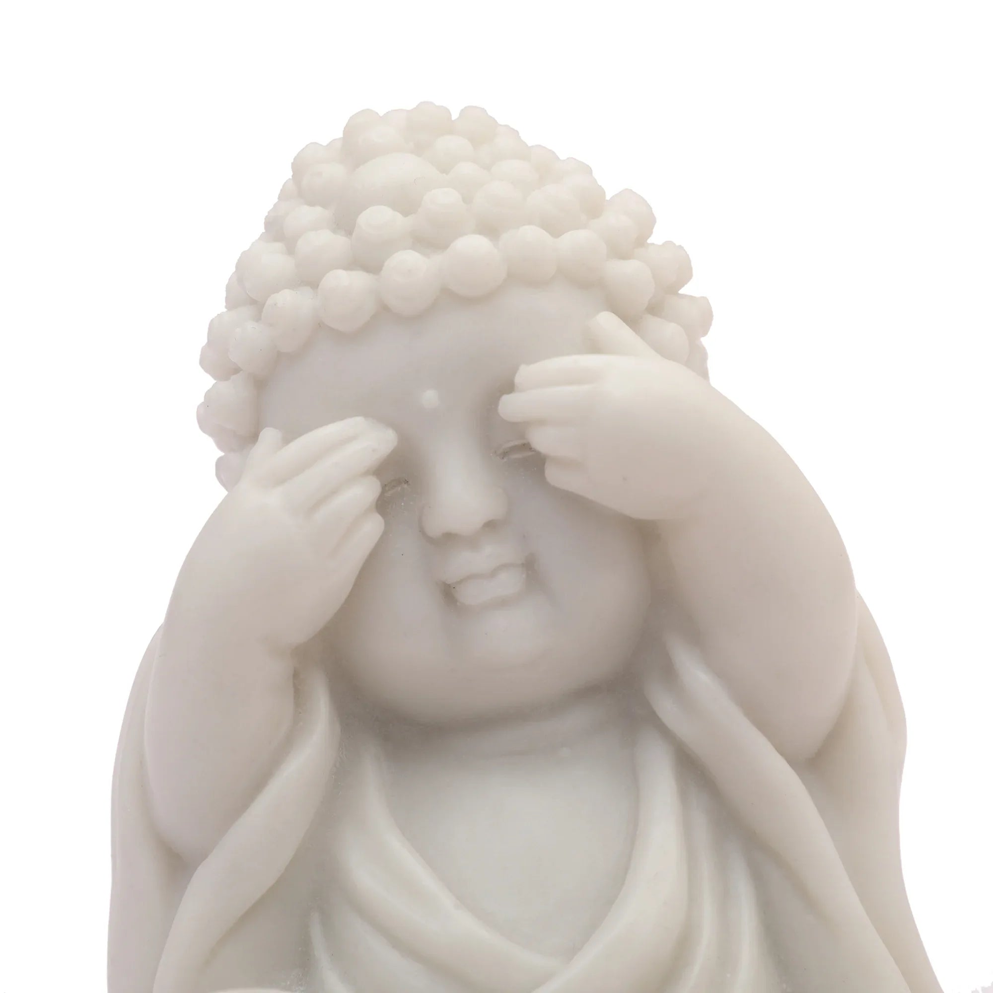 NAQSH SET OF 3PIECE MONK, POLYRESIN HAND FINISHED FIGURINE WHITE BY LIVNG ESSENCE - HomeTown