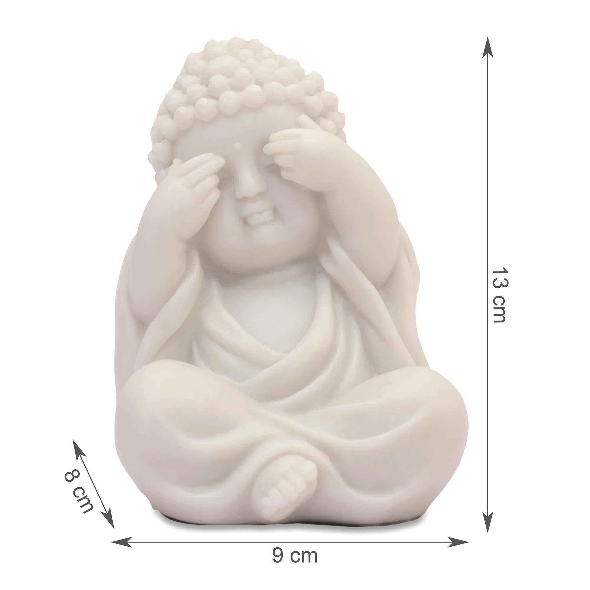 NAQSH SET OF 3PIECE MONK, POLYRESIN HAND FINISHED FIGURINE WHITE BY LIVNG ESSENCE - HomeTown