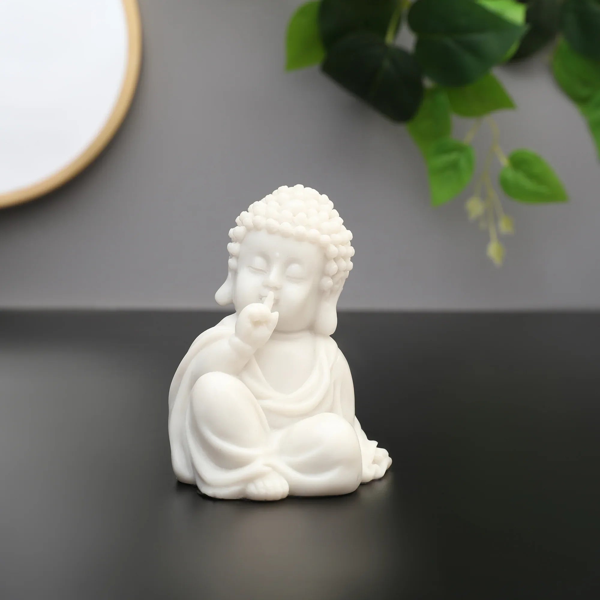 NAQSH SET OF 3PIECE MONK, POLYRESIN HAND FINISHED FIGURINE WHITE BY LIVNG ESSENCE - HomeTown